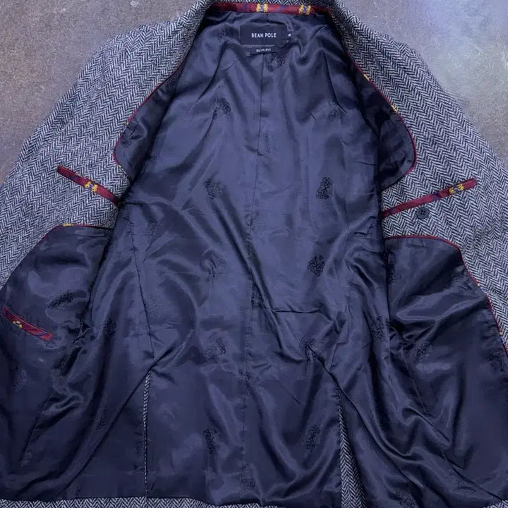 [BUNJANG] Beanpole Slim Fit Herringbone Elbow Patch Hunting Jacket Blazer / 빈폴 슬림핏 헤링본 엘보패치 헌팅자켓 블레이저 95