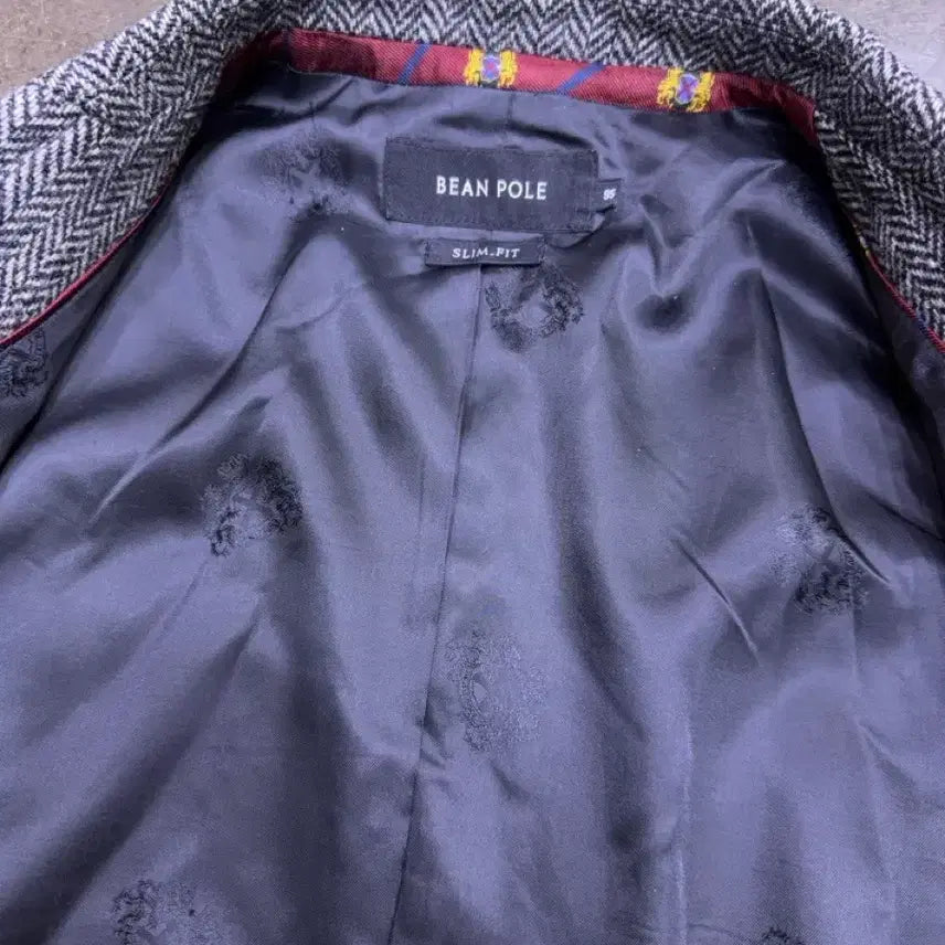 [BUNJANG] Beanpole Slim Fit Herringbone Elbow Patch Hunting Jacket Blazer / 빈폴 슬림핏 헤링본 엘보패치 헌팅자켓 블레이저 95