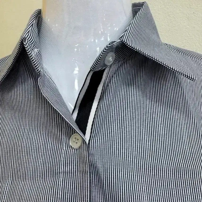 [BUNJANG] ADD SENSE Striped Ribbon Sleeve Shirt / ADD SENSE 스트라이프 리본소매 셔츠 Free (55~66)면100