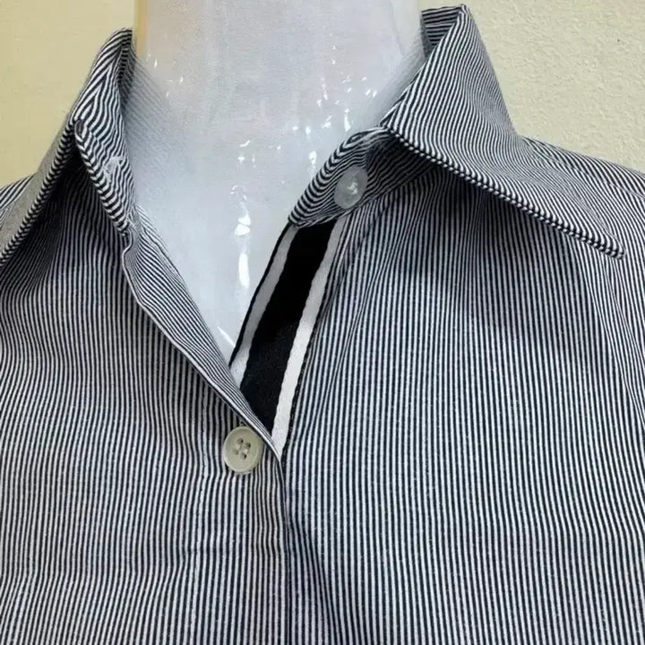 [BUNJANG] ADD SENSE Striped Ribbon Sleeve Shirt / ADD SENSE 스트라이프 리본소매 셔츠 Free (55~66)면100