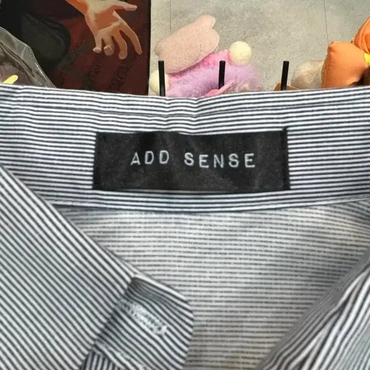 [BUNJANG] ADD SENSE Striped Ribbon Sleeve Shirt / ADD SENSE 스트라이프 리본소매 셔츠 Free (55~66)면100