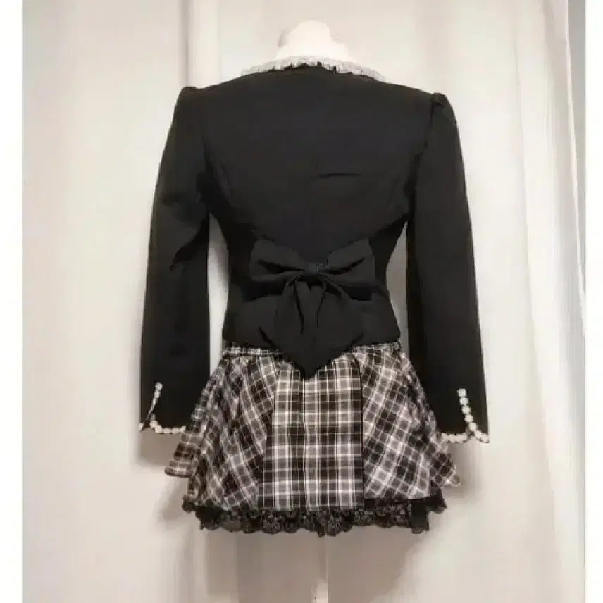 [BUNJANG] Vintage Ribbon Jacket, Shirt, and Skirt Set / 캐캐체깔 리본자켓 셔츠 치마 세트 빈티지