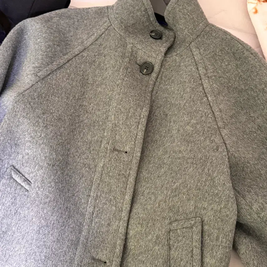 [BUNJANG] Kuhoplus High Neck Coat - Gray Women&