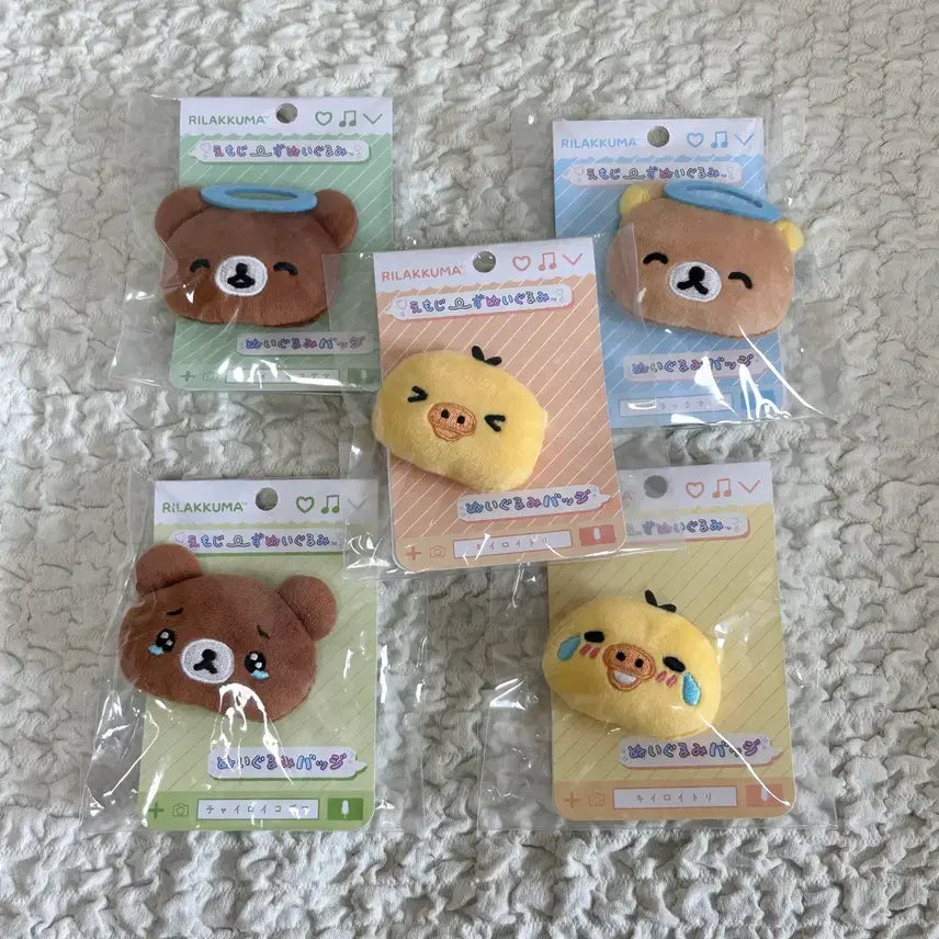 [BUNJANG] Rilakkuma Korilakkuma Kiiroitori Emoji Badges / 리락쿠마 이모지 뱃지 코구마 키이로이토리