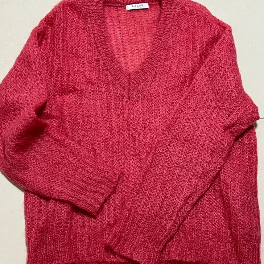 [BUNJANG] Reflein Pink Mohair Knit Sweater / 리플레인 핑크 모헤어 니트