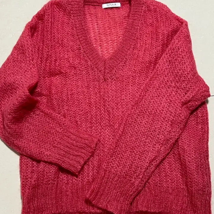 [BUNJANG] Reflein Pink Mohair Knit Sweater / 리플레인 핑크 모헤어 니트
