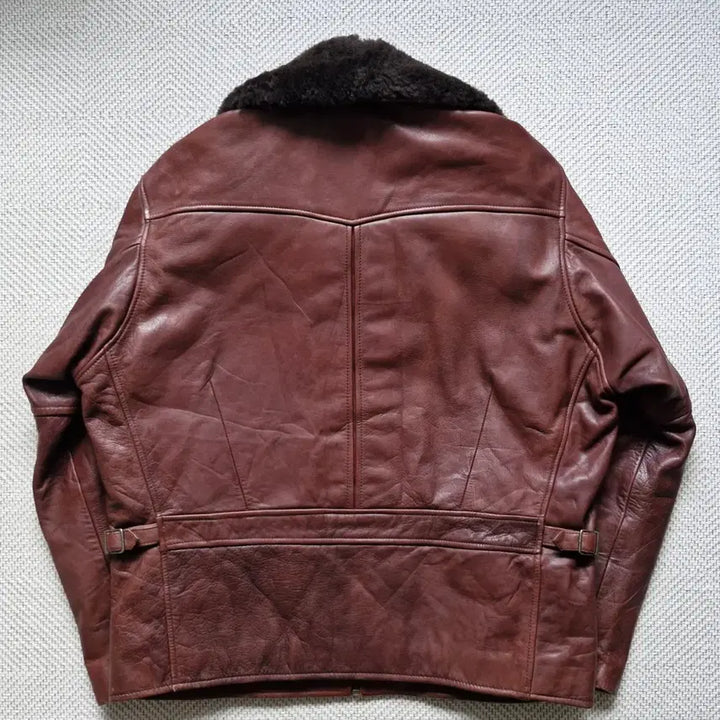 [BUNJANG] Chevignon Cowhide Flying Bomber Jacket - Burgundy Brown / 빈티지 쉐비뇽 카우하이드 플라잉 봄버