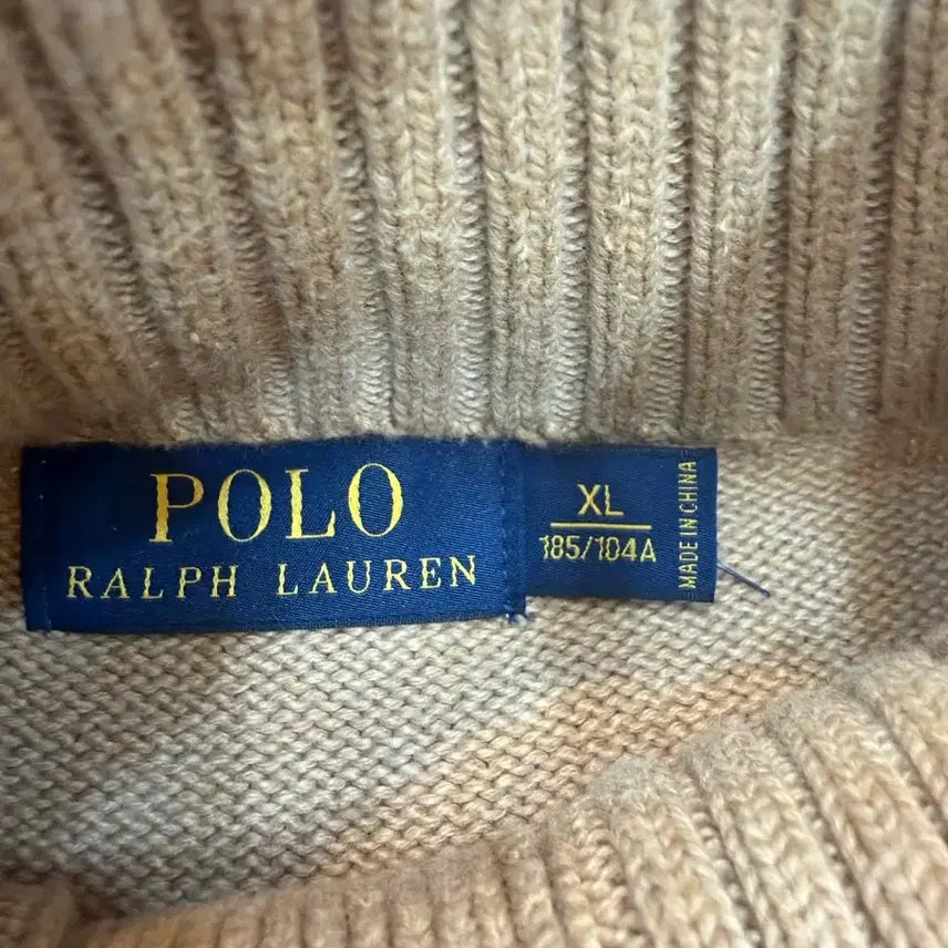 [BUNJANG] Polo Ralph Lauren Button Neck Knit Sweater / 폴로 랄프로렌 버튼넥 니트 브라운