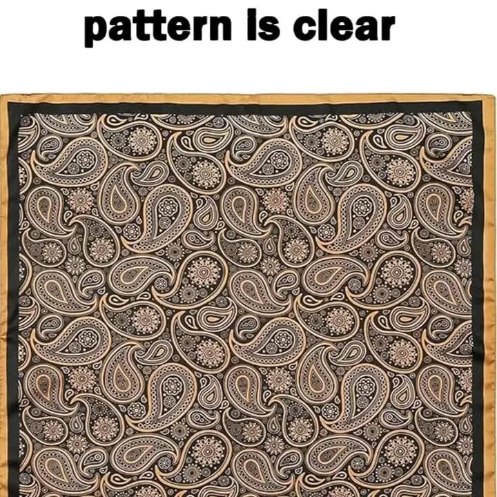 [BUNJANG] Paisley Pattern Scarf Black/Gold / 페이즐리 패턴 스카프 블랙/골드