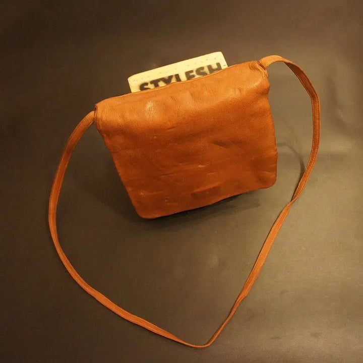 [BUNJANG] Vintage Leather Crossbody Bag (Unisex) / 7114 크로스백 크로스가방 레더백 빈티지 가죽가방 레더가방 남자백