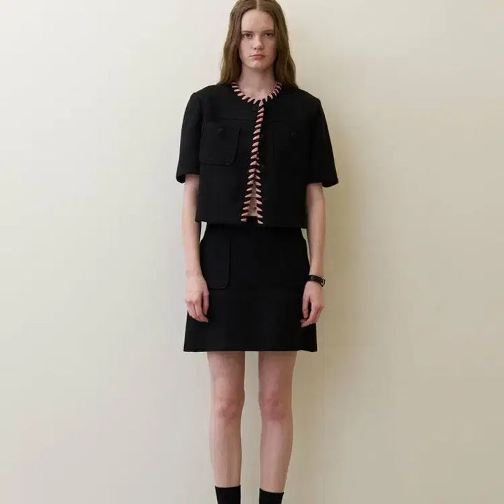 [BUNJANG] Maron Edition Black Tweed Mini Skirt / 마론에디션 블랙 트위드 스커트