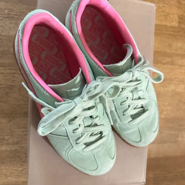 [BUNJANG] Puma Suede Sneakers Mint/Pink / 푸마 스웨이드 운동화 민트/핑크
