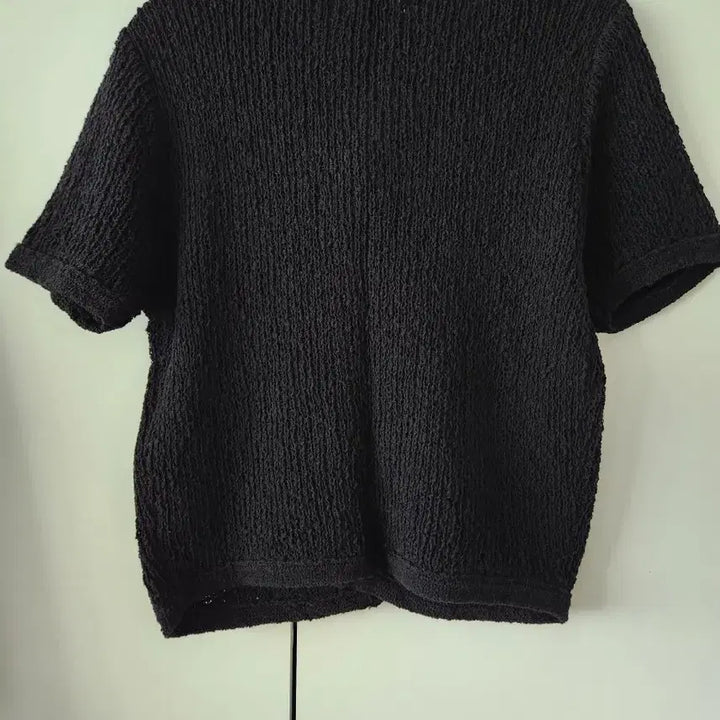 [BUNJANG] Black Knit Cardigan / 반팔 니트 가디건 블랙