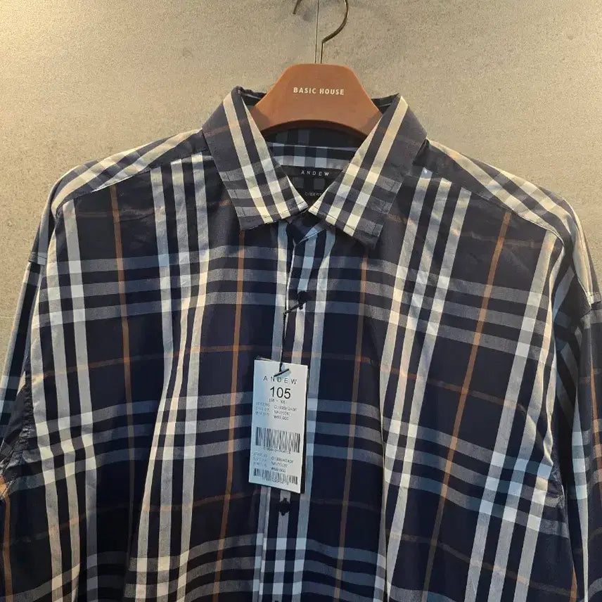 [BUNJANG] ANDEW Navy Check Shirt / 6.9만. 체크 셔츠. 미착.