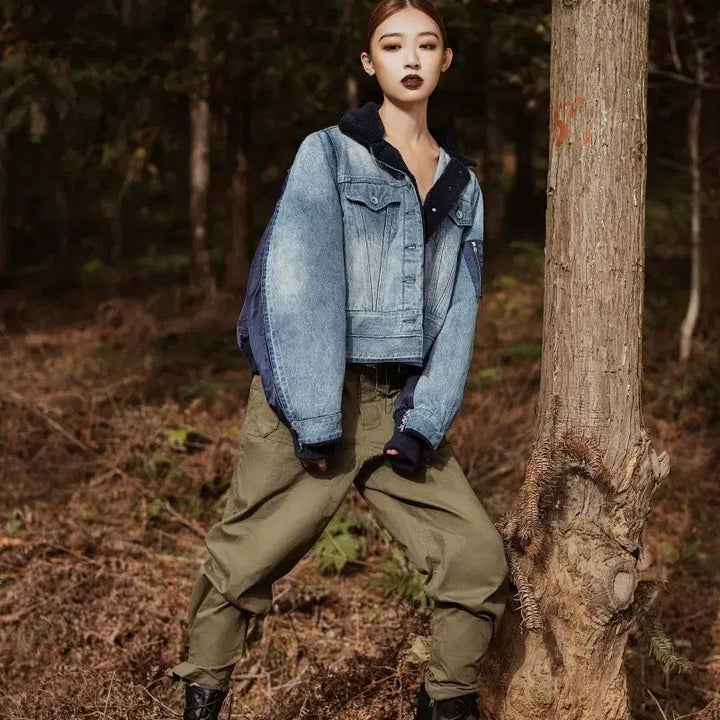 [BUNJANG] All-lights Denim Bomber Jacket / 올라이츠 데님봄버 자켓~프리사이즈