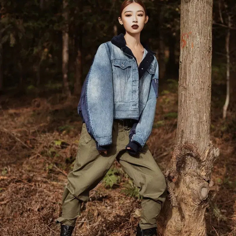 [BUNJANG] All-lights Denim Bomber Jacket / 올라이츠 데님봄버 자켓~프리사이즈