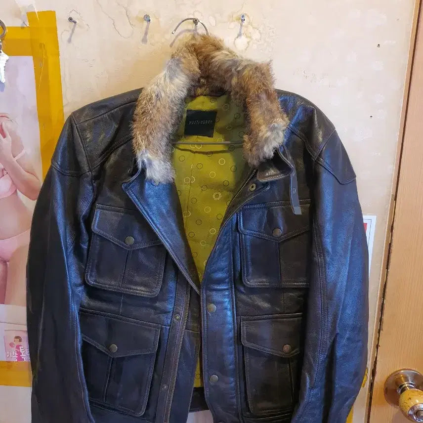 [BUNJANG] Genuine Lambskin Leather Jacket - Size 100 / 양가죽자켓 100
