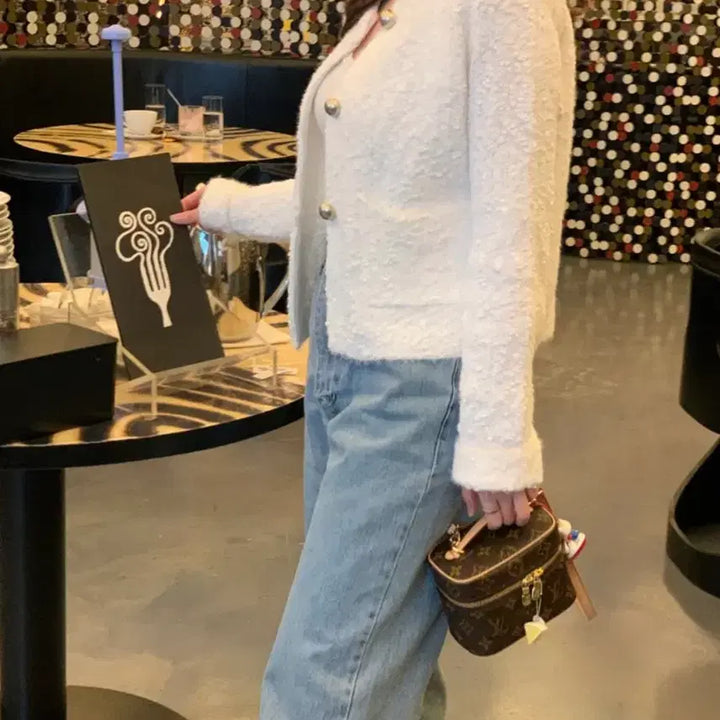 [BUNJANG] ourlis Snowflower Tweed Cardigan / ourlis 눈꽃 트위드 가디건