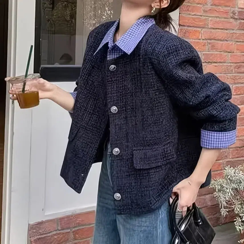 [BUNJANG] Tweed Layered Jacket / 새상품 트위드 자켓 레이어드