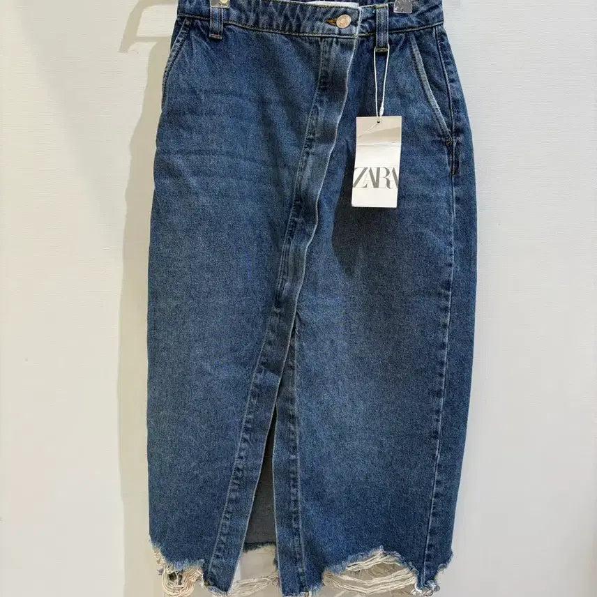[BUNJANG] ZARA Denim Wrap Skirt XS / 자라 데님 랩스커트 XS 슬림핏 하이웨스트 새상품