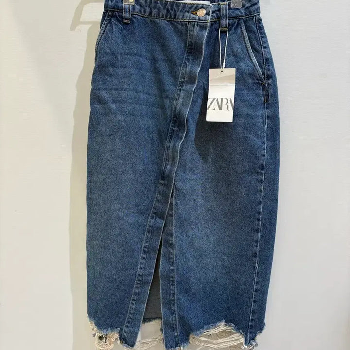 [BUNJANG] ZARA Denim Wrap Skirt XS / 자라 데님 랩스커트 XS 슬림핏 하이웨스트 새상품