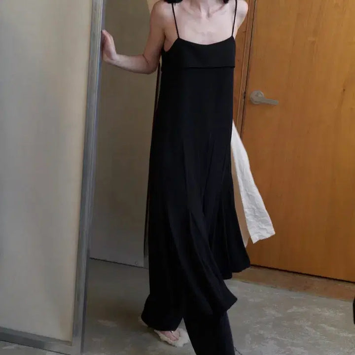 [BUNJANG] 108Pounds Silhouette Long Dress - Black / 108파운드 실루엣 롱드레스 블랙