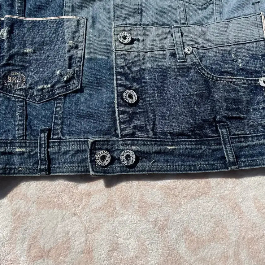 [BUNJANG] BUCKAROO Vintage Wash Distressed Denim Trucker Jacket / 버카루 빈티지 워싱 y2k 데님 트러커자켓