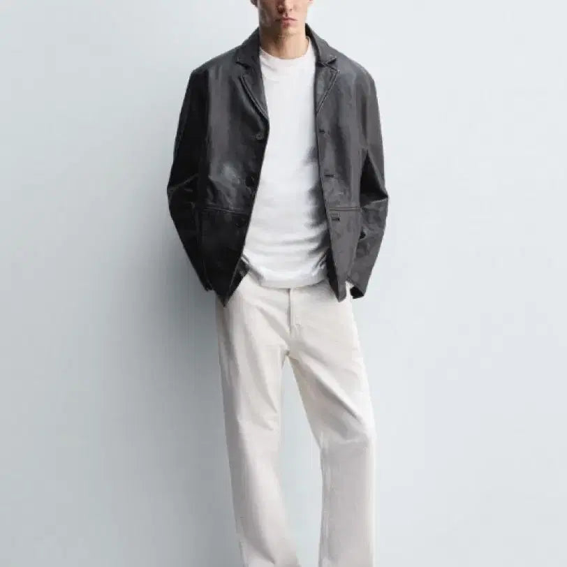 [SOLD OUT] [M] ZARA 자라 릴렉스핏 양가죽 블레이저 새상품