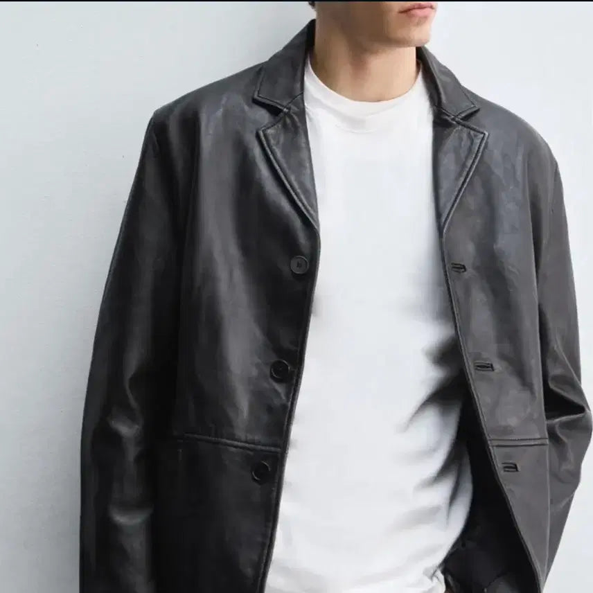 [SOLD OUT] [M] ZARA 자라 릴렉스핏 양가죽 블레이저 새상품