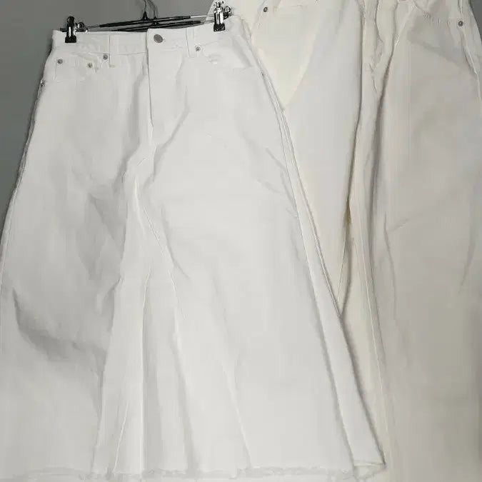 [BUNJANG] ARRICCCHIRSI White Denim Long Skirt Pants / ARRICCCHIRSI 화이트 데님 롱 스커트 팬츠 S
