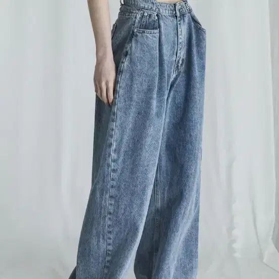 [BUNJANG] Urban Dress Buckle Wide Denim Pants M / 어반드레스 버클 와이드 데님 팬츠 M