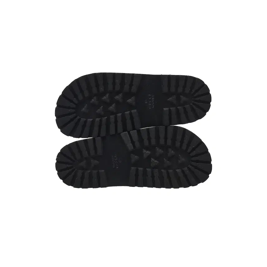 [SOLD OUT] 구찌 웹 러버 슬라이드 샌들 블랙