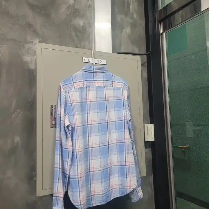 [BUNJANG] POLO Linen 100% Check Long Sleeve Shirt / POLO 폴로 린넨 100% 체크 긴팔 셔츠 M95-L100