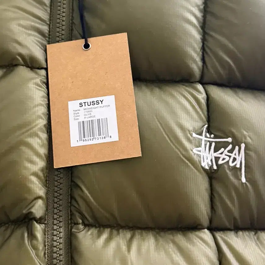 [BUNJANG] Stussy Midweight Puffer Olive XL / 스투시 미드웨이트 푸퍼 패딩 올리브 XL