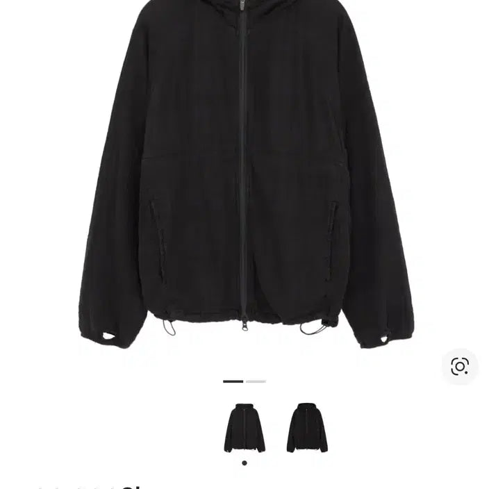 [BUNJANG] Polytelu Human Index Check Hoodie Parka Black / [4] 폴리테루 휴먼인덱스 휴먼 체크 후디 파카 블랙