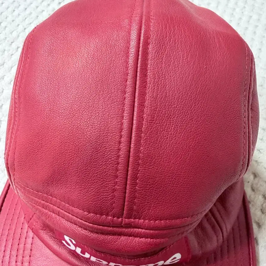 [BUNJANG] Supreme Leather Camp Cap Burgundy / 슈프림 가죽 캠프캡 버건디