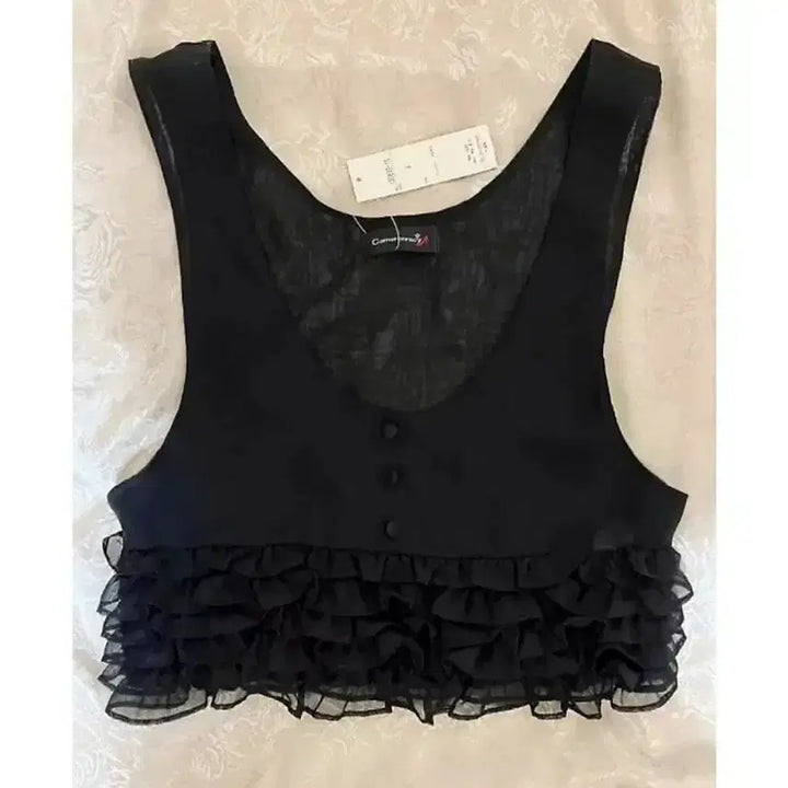 [BUNJANG] Vintage Frill Lace Bustier Vest / 빈티지 프릴 레이스 뷔스티에 조끼