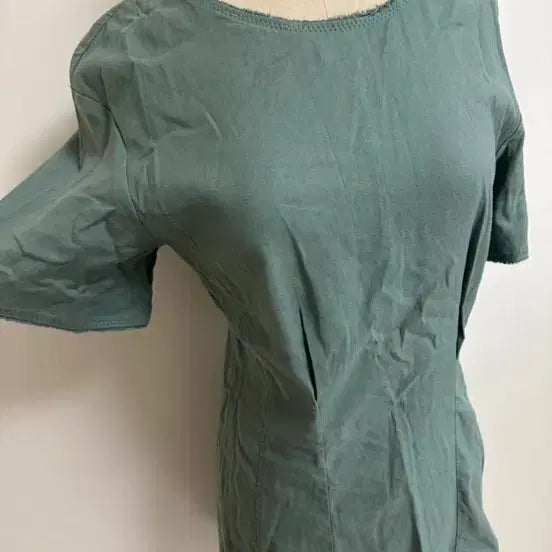 [BUNJANG] CC Collect Vintage Green Linen Eyelet Dress / 백화점 씨씨콜렉트 빈티지 그린 린넨 아일렛 원피스