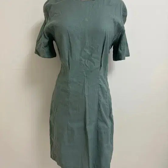[BUNJANG] CC Collect Vintage Green Linen Eyelet Dress / 백화점 씨씨콜렉트 빈티지 그린 린넨 아일렛 원피스
