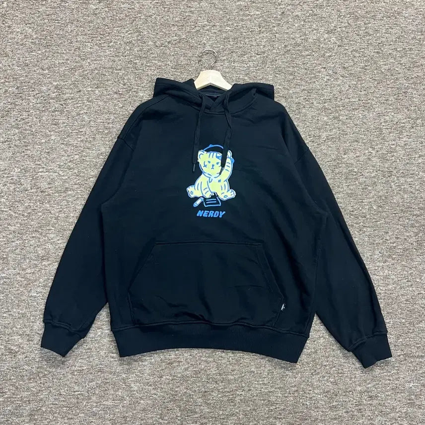 [BUNJANG] NERDY Tiger Graphic Hoodie - Black (Size L) / NERDY 타이거 그래픽 후드 L 블랙