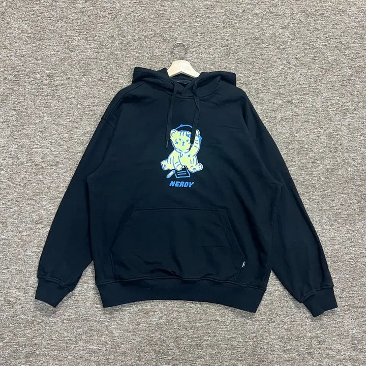 [BUNJANG] NERDY Tiger Graphic Hoodie - Black (Size L) / NERDY 타이거 그래픽 후드 L 블랙