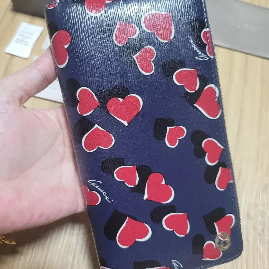 [BUNJANG] Gucci Heartbeat Zip-Around Long Wallet Navy Full Box / 구찌 하트비트 네이비 집어라운드 장지갑 풀박스