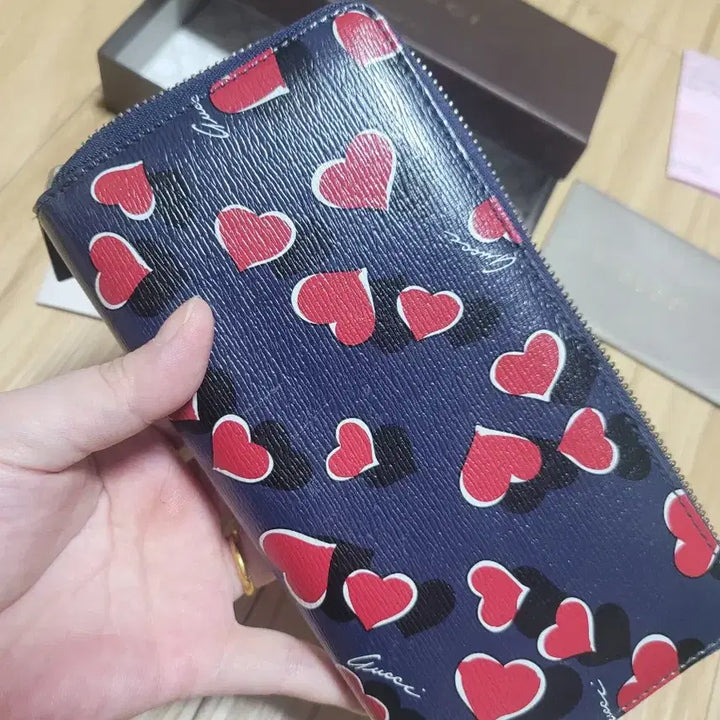 [BUNJANG] Gucci Heartbeat Zip-Around Long Wallet Navy Full Box / 구찌 하트비트 네이비 집어라운드 장지갑 풀박스