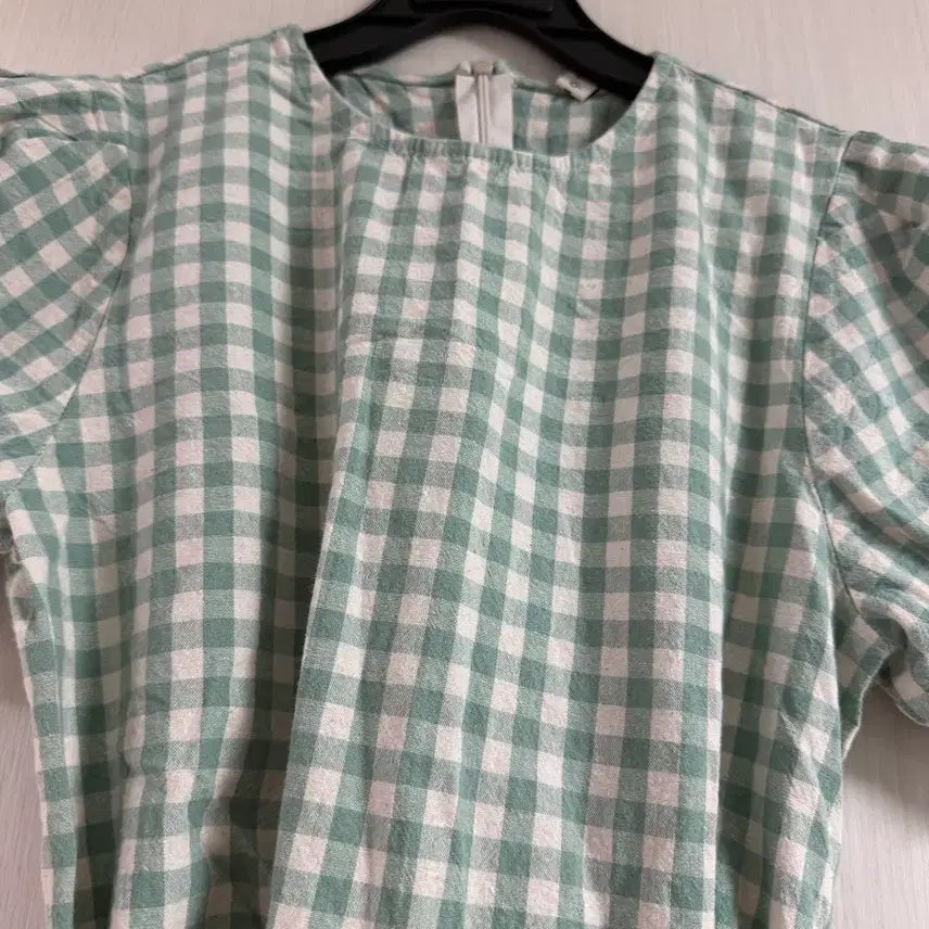 [BUNJANG] Mint Check Gingham Short Sleeve Dress / 민트 체크 깅엄 반팔 원피스