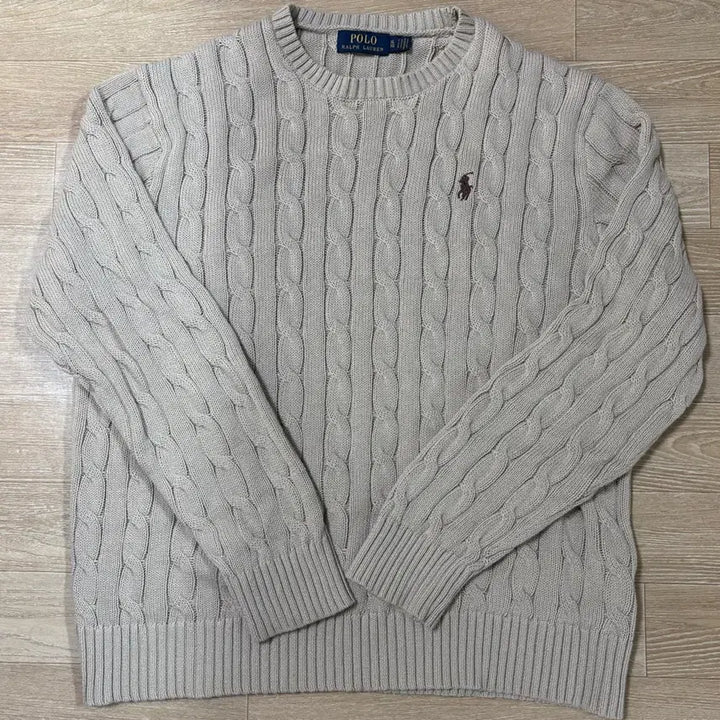 [BUNJANG] Polo Cotton Cable Knit Sweater / 폴로 코튼 케이블 니트 L