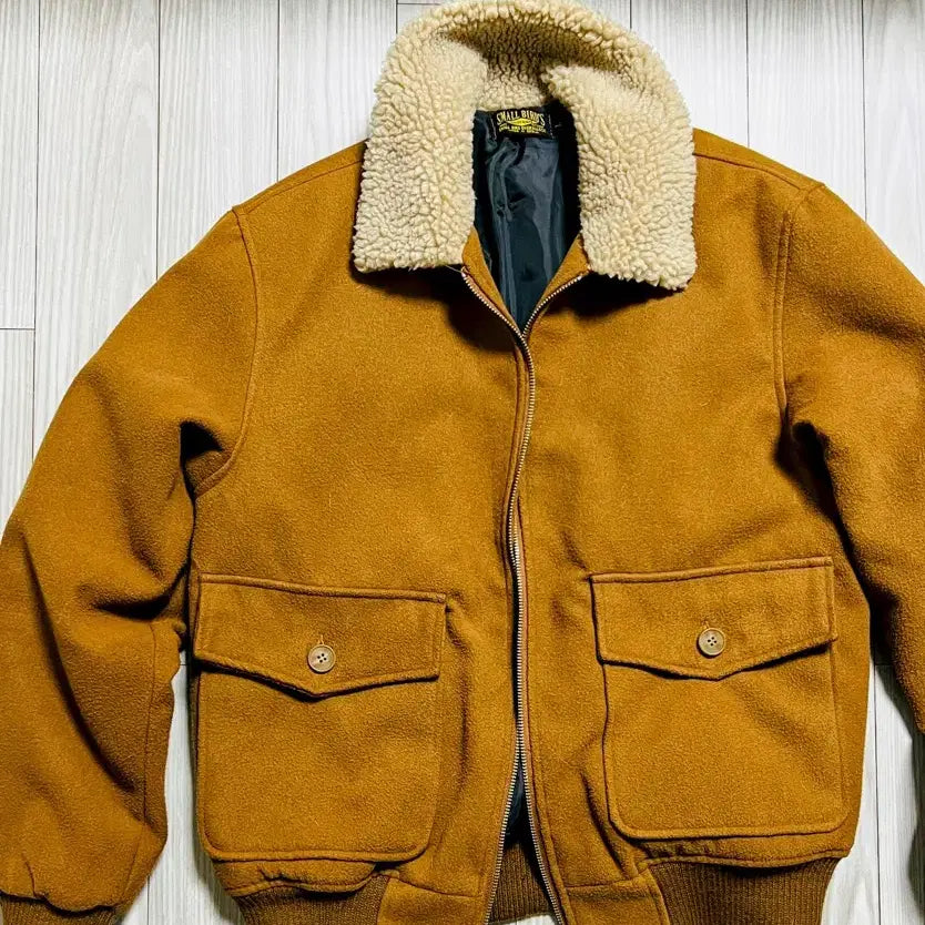 [BUNJANG] Small Birds Brown Bomber Jacket / 스몰버즈 털카라 브라운 봄버 자켓