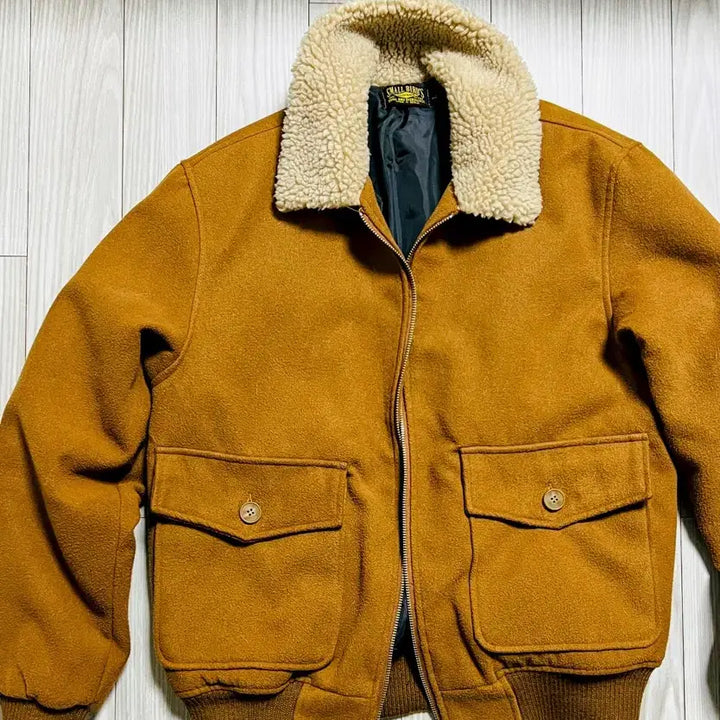 [BUNJANG] Small Birds Brown Bomber Jacket / 스몰버즈 털카라 브라운 봄버 자켓