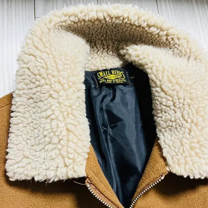 [BUNJANG] Small Birds Brown Bomber Jacket / 스몰버즈 털카라 브라운 봄버 자켓