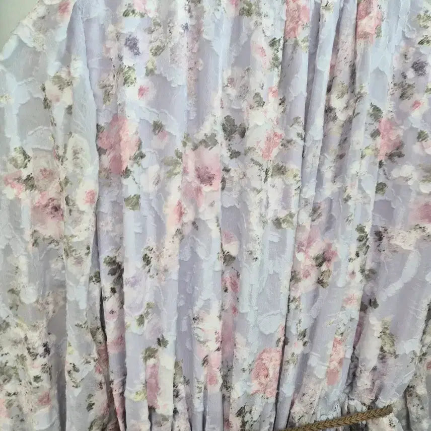 [BUNJANG] SJSJ Lavender Floral Chiffon Long Dress / SJSJ 라벤더 플로럴 쉬폰 롱 원피스