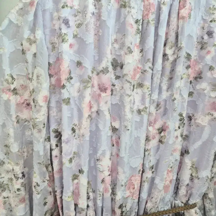 [BUNJANG] SJSJ Lavender Floral Chiffon Long Dress / SJSJ 라벤더 플로럴 쉬폰 롱 원피스